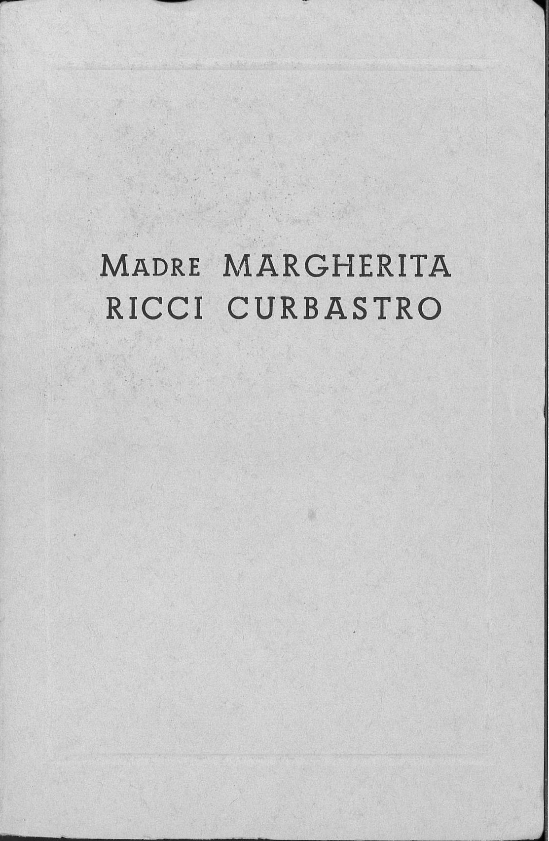 Madre Margherita Ricci Curbastro